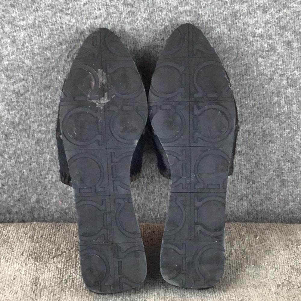 Salvatore Ferragamo Sport Black Calfskin Mules with Quilted Design Sz 6.5 B EUC - Picture 5 of 9